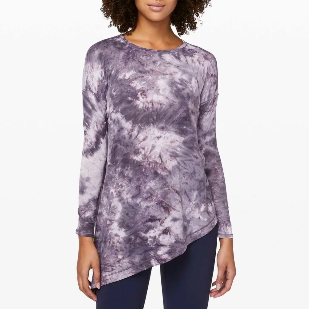 Lululemon To The Point Long Sleeve *Mist, Diamond‎ Dye Glacier Grey Moonwalk